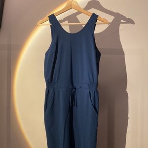 stretchy navy yoga jumpsuit